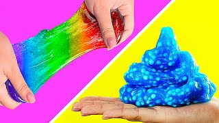 CRUNCHY And RAINBOW Slime  How To Make Cool Slime At Home [upl. by Nollaf868]