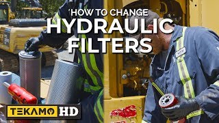 Changing Hydraulic Filters On An Excavator — STEP BY STEP [upl. by Hurd]