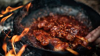 Mouthwatering Street Food  Korean Chicken Skewers [upl. by Halsted356]