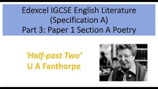 Analysis of Halfpast Two by U A Fanthorpe [upl. by Ibocaj]