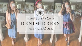 How To Style A Denim Dress  12 Outfit Ideas  Country Styling [upl. by Theurer245]