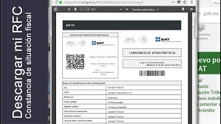 📌Descargar RFC en la página del SAT 🖨️  Imprimir mi CONSTANCIA DE SITUACIÓN FISCAL 📄♦️ [upl. by Skutchan932]