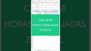 Calcular HORAS TRABAJADAS en Excel [upl. by Graniah]