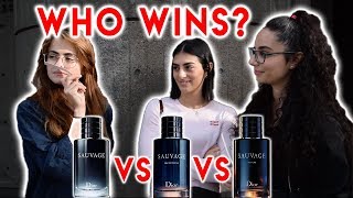 Dior Sauvage PARFUM vs EDP vs EDT Womens Reactions to FragranceCologne [upl. by Onitnas942]