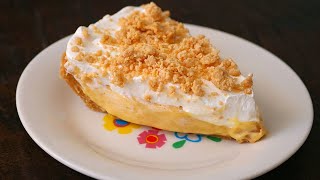 No Bake Peanut Butter Pudding Pie  EASY PEANUT BUTTER PIE Recipe [upl. by Ahsenac]