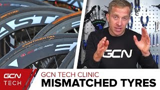 Different Tyre Widths On The Front amp Rear  GCN Tech Clinic [upl. by Nelloc]