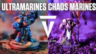 Ultramarines vs Chaos Space Marines Warhammer 40000 Battle Report [upl. by Alethia]