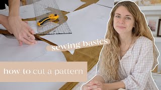 How To Cut A Sewing Pattern Out Of Fabric  Where To Start As A Beginner [upl. by Ennairek]