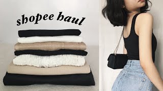 affordable basics SHOPEE tryon haul clothes bags accessories [upl. by Aztinay66]