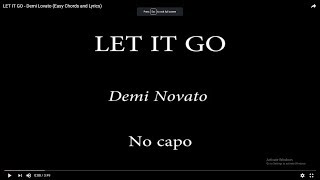 LET IT GO  Demi Lovato Easy Chords and Lyrics [upl. by Airretnahs]