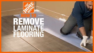 How to Remove Laminate Flooring  The Home Depot [upl. by Kannry]