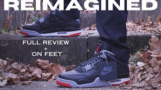 Air Jordan 4 Bred quotReimaginedquot Full Review  On Feet [upl. by Ennoirb]