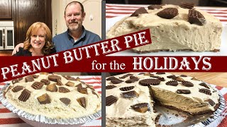 PEANUT BUTTER PIE WITH CHOCOLATE CRUST  No Bake Easy Holiday Pie Recipe [upl. by Abernon217]