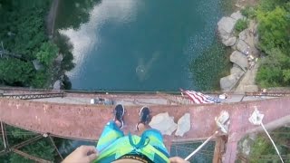 Daredevil Jumps Off 105ft Bridge [upl. by Alesram]