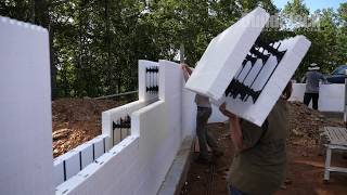 How To Stack Cut and Reinforce ICF Walls [upl. by Hgielek373]