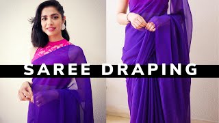 How beginners can drape a Saree in 6 Easy Steps [upl. by Odrude]