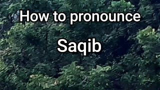 How to Pronounce Saqib [upl. by Orfurd]