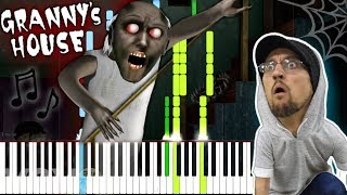 Grannys House Granny Song  FGTeeV Synthesia Piano Tutorial [upl. by Natsirc]