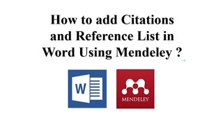 How to add Citations and Reference List in Word document using Mendeley [upl. by Artenahs674]