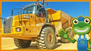 Dump Trucks For Children  Geckos Real Vehicles [upl. by Kcirderf]