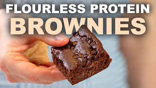 FLOURLESS PROTEIN BROWNIES only 100 calories  Healthy Snack Ideas [upl. by Barr]