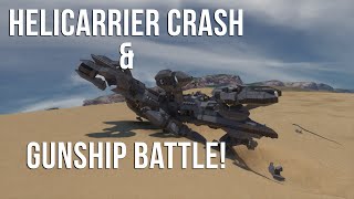 Space Engineers  HELICARRIER CRASH  GUNSHIP BATTLE [upl. by Aivlis615]