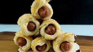 Pigs in Blankets  Puff Pastry Recipes [upl. by Darrey]