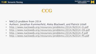 Lecture 73 — Semantic Parsing  NLP  University of Michigan [upl. by Enomys903]