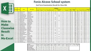 How to Make Class wise Result in Microsoft Excel 2019 [upl. by Ytrebil]