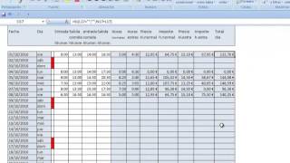 horas mensuales plantilla excel control horas trabajadas [upl. by Publias]