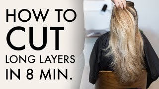 How To Cut Long Layers In 8 Min  Haircut Tutorial [upl. by Amatruda]