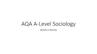 AQA ALevel Sociology Beliefs in Society revision [upl. by Sissel]