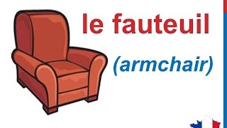 French Lesson 88  Furniture in French Vocabulary Les meubles en français Los muebles en francés [upl. by Iahc]