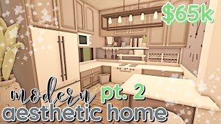 Aesthetic Bloxburg Modern House Build PART 2 [upl. by Tearle253]