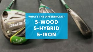 Whats the difference between a 5wood 5hybrid and 5iron Golf Basics [upl. by Phalan159]