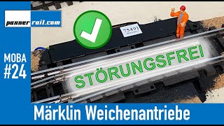 24 Meine H0ModelleisenbahnAnlage Märklin Weichenantriebe modifizieren [upl. by Ahsillek]