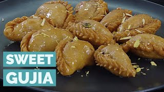 Indian Sweet Gujia Recipe Gujjia With Mava Sweet Gujjia Recipe by Vahchef [upl. by Deadman]