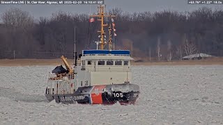 Algonac Ice Ops with USCGC Neah Bay 22025 [upl. by Essilrahc]