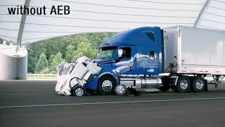 Large truck automatic emergency braking demonstration [upl. by Neelrahs]