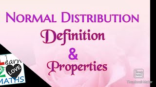 Normal Distribution  Definition ampProperties malayalam [upl. by Tica660]