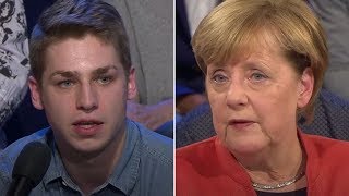 ARDWahlarena Frage an Merkel zur Pflege [upl. by Hurless]