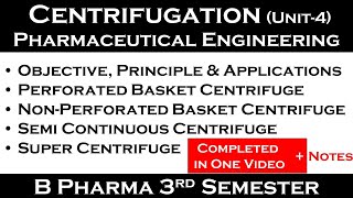 centrifugation  Principle  Applications  centrifuge equipment Unit4 pharmaceutical engineering [upl. by Neersan]