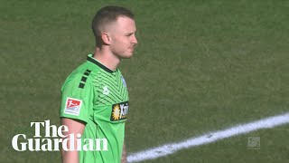 Ingolstadt score while Duisburg keeper takes a drink during game [upl. by Fontana917]