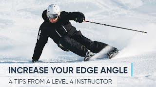 HOW TO INCREASE YOUR EDGE ANGLE  4 Skiing Tips from a Pro [upl. by Rosanne]