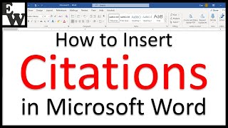 How to Insert Citations in Microsoft Word [upl. by Kroy]