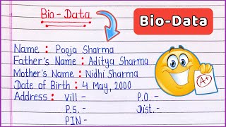 How To Make BioData In English  Biodata Kaise Banaye  Biodata Kaise Likhe [upl. by Nevaeh]