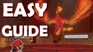 EASY Fire Vellumental BOSS GUIDE Paper Mario The Origami King WALKTHROUGH TUTORIAL [upl. by Staten]