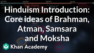 Hinduism Introduction Core ideas of Brahman Atman Samsara and Moksha  History  Khan Academy [upl. by Aniretake]