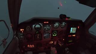 First Instrument approach in IMC at night to minimums [upl. by Elisee]