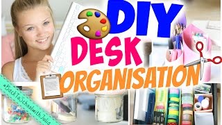 8 EASY DESK ORGANISATION DIYs  Julia Beautx [upl. by Inig]